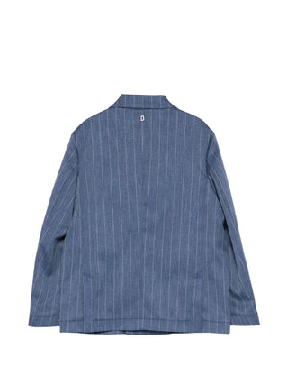 Dondup giacca doppiopetto bambino in fantasia gessata blu