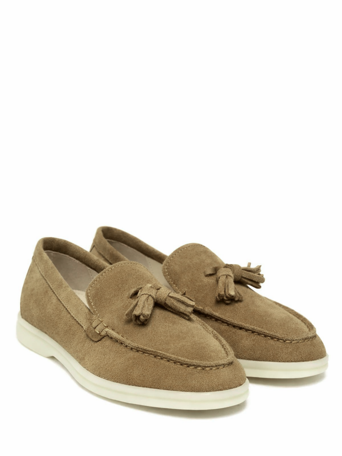 Colori Chiari mocassini bambino in pelle scamosciata color cammello