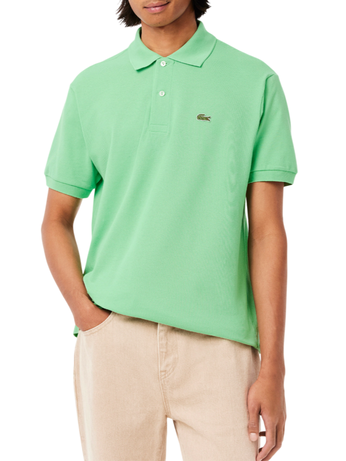Lacoste polo manica corta 12.12 in piquè verde chiaro