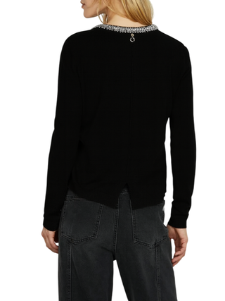 Relish cardigan Saria con strass nero SARIA 1199 RELISH