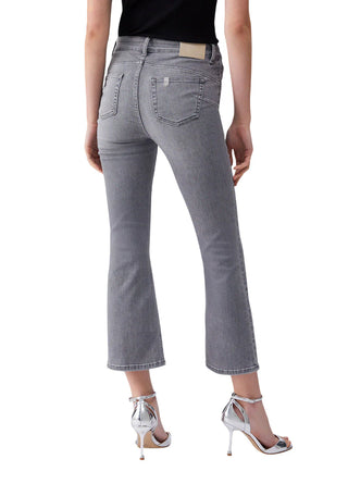 Liu Jo jeans flare Princess cropped lavaggio grigio