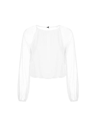 Patrizia Pepe blusa bambina in georgette panna