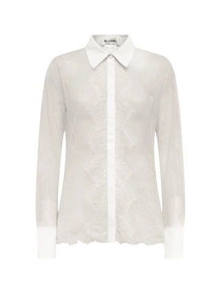Blugirl camicia in pizzo manica lunga bianco