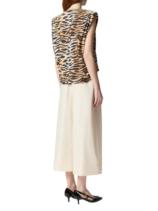 Pinko top Myranda con stampa animalier beige nero