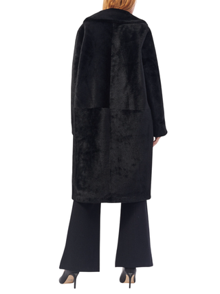 Yes Zee cappotto lungo reversibile in ecopelliccia nero O027-KV00 0801 YES-ZEE 