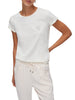 Liu Jo T-shirt manica corta con logo strass panna