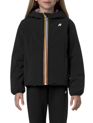 K-WAY piumino con cappuccio p.lily nero rosa K71339W BBM K-WAY 