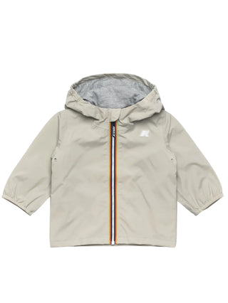 K-Way giubbino antivento unisex neonato con cappuccio ecrù