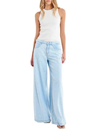 Vicolo jeans wide leg Madison lavaggio blu chiaro