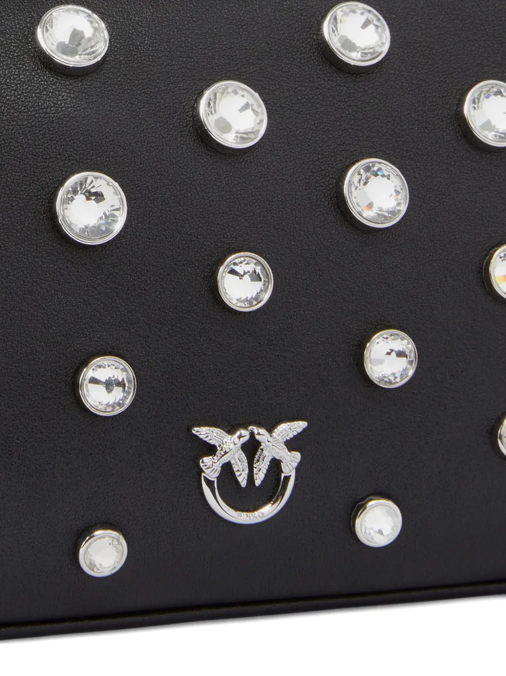 Pinko borsa half Moon mini con strass nero