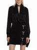 Relish blusa body Barber con fiocco gioiello nero