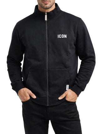 Icon felpa uomo con zip nero