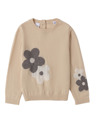 iDo maglia bambina con fiorellini beige 4F283 0154 iDO 
