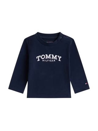 Tommy Hilfiger T-shirt manica lunga con logo blu