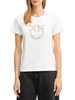 Pinko T-shirt Quentin con logo gioiello bianco