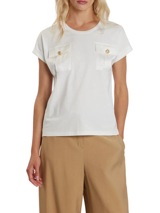Relish T-shirt manica corta Antoine con tasche bianco