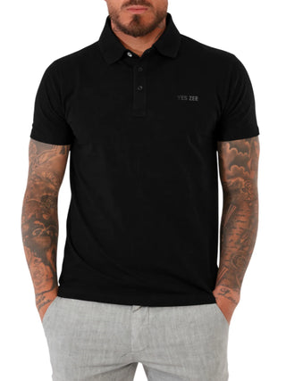 Yes Zee polo manica corta uomo in jersey nero