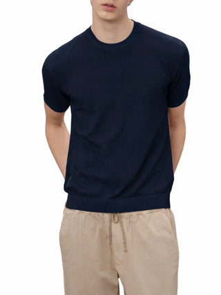 Blauer maglia uomo manica corta in cotone blu