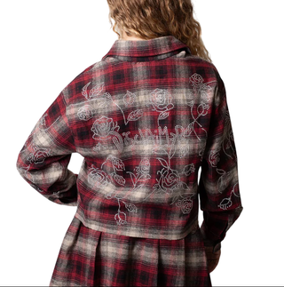Disclaimer camicia in fantasia scozzese rosso beige 55326 ROSSO DISCLAIMER 