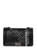 Marc Ellis borsa Flat M in gomma trapuntata nero argento