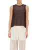 Only top crochet donna marrone