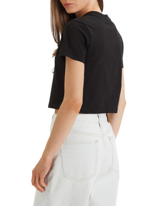 Calvin Klein Jeans T-shirt crop manica corta con logo nero LV047AB213 UB1 Calvin Klein Jeans