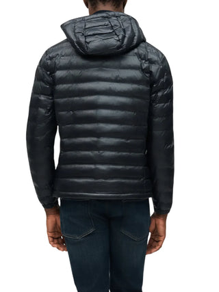 Blauer giubbino imbottitto uomo con cappuccio Charles nero