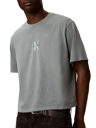 Calvin Klein Jeans T-shirt uomo manica corta con logo verde