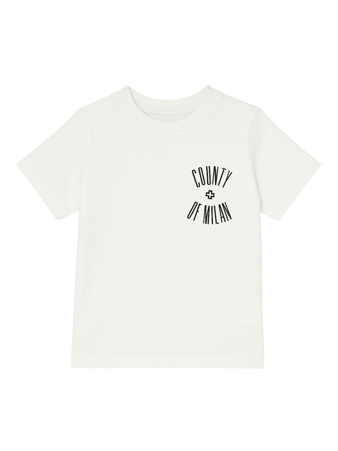 County of Milan T-shirt bambino con logo bianco latte