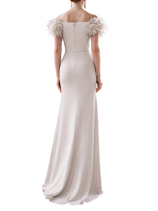 Couture Club abito cerimonia scollo omerale con pinces argento