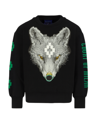 County of Milan felpa bambino con stampa nero F5CMJBSW075 110 COUNTY OF MILAN KIDS