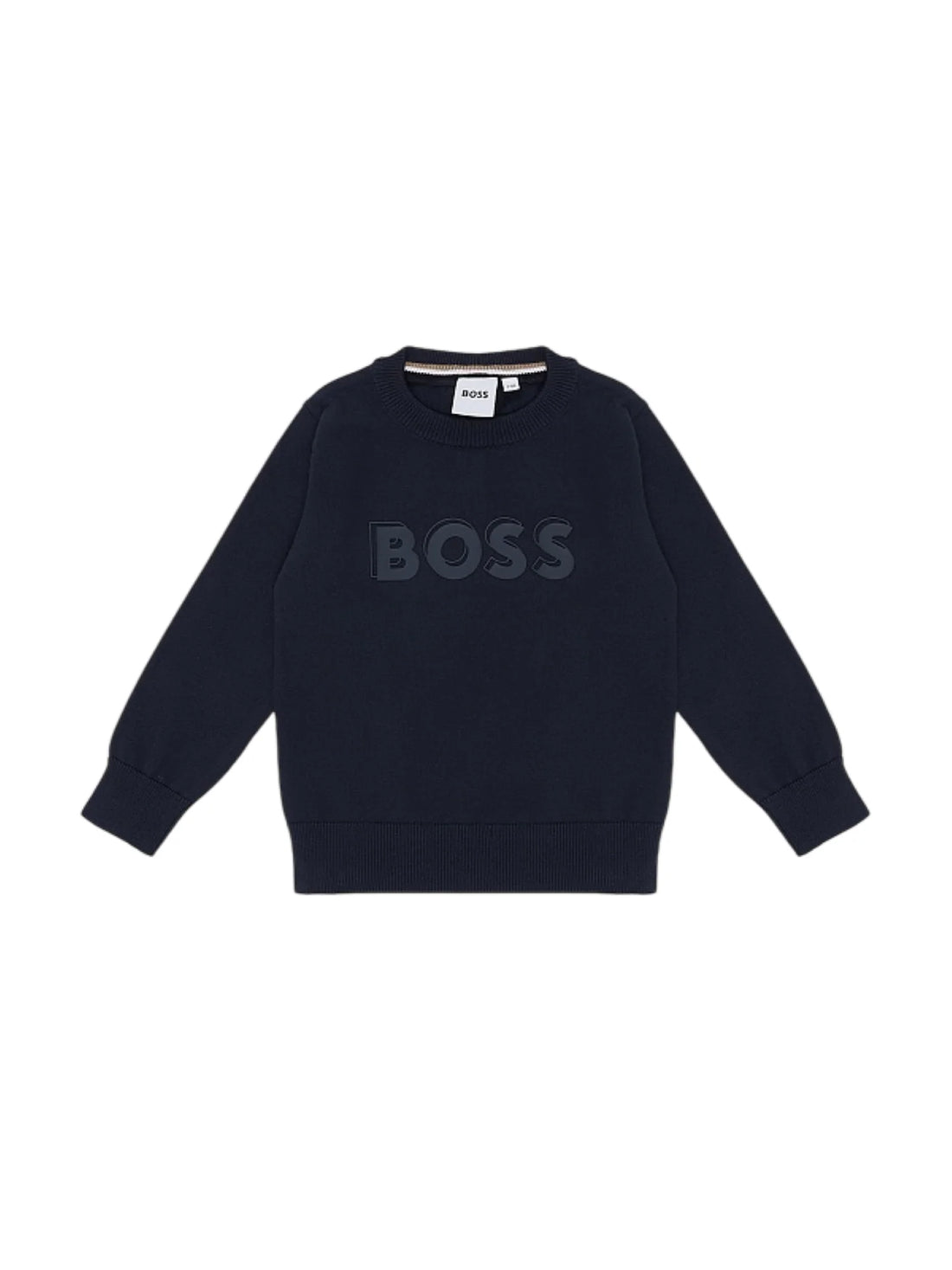 Boss maglia neonato in cotone con logo blu