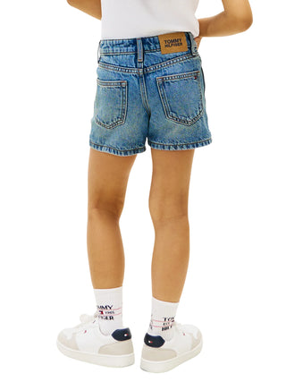 Tommy Hilfiger shorts bambina in denim lavaggio medio