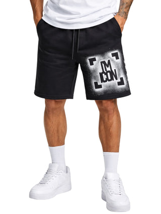 Icon bermuda uomo con stampa logo nero
