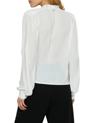 Relish blusa Santorini con frange bianco latte SANTORINI 1101 RELISH