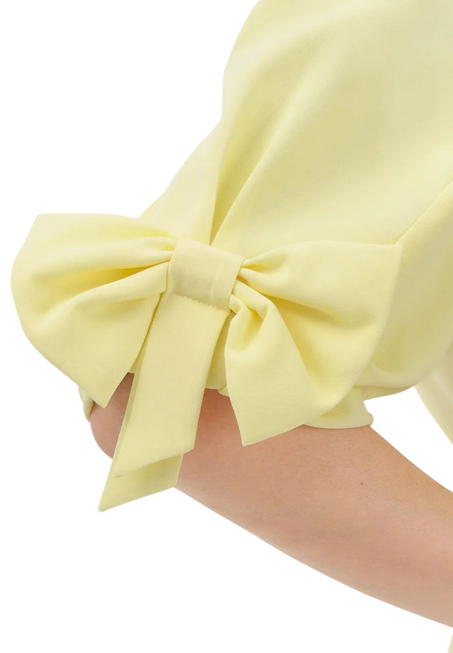 Vicolo blusa manica 3/4 con fiocco giallo
