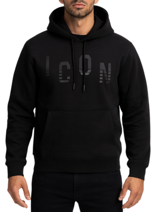 Icon felpa uomo con cappuccio nero ICUF2W6F057 NERO ICON