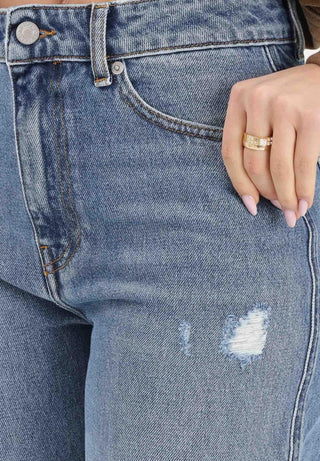 Vicolo jeans donna gamba dritta Kate lavaggio blu