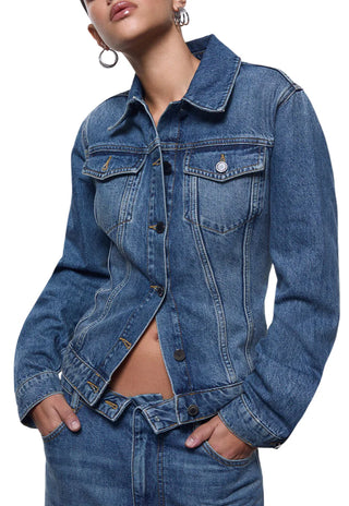 Liu Jo giubbino donna in denim con stringhe lavaggio blu