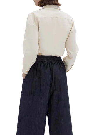 Yes Zee pantaloni donna gamba larga lavaggio scuro