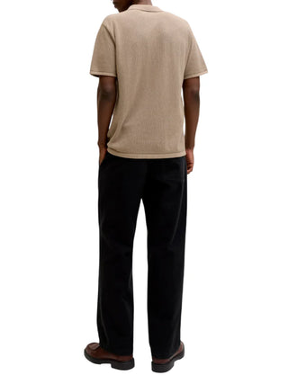 Jack&Jones polo in maglia traforata uomo beige