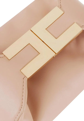 Elisabetta Franchi borsa a mano in ecopelle con placca logo nude