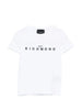 John Richmond T-shirt bambino manica corta con logo bianco