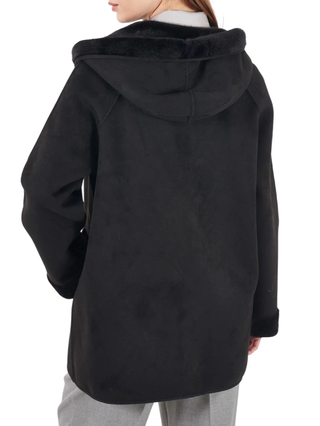 Yes Zee cappotto reversibile in ecopelliccia nero O026-KV00 0801 YES-ZEE 