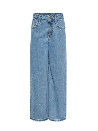 John Richmond jeans wide leg Sagone con borchie lavaggio blu