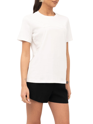 Elisabetta Franchi T-shirt manica corta con logo bianco