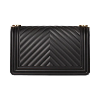 Marc Ellis borsa Flat M in gomma trapuntata nero oro FLAT M 25 BLACK-LIGHT GOLD MARC ELLIS 