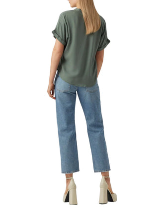 Vero Moda T-shirt manica corta in viscosa verde salvia