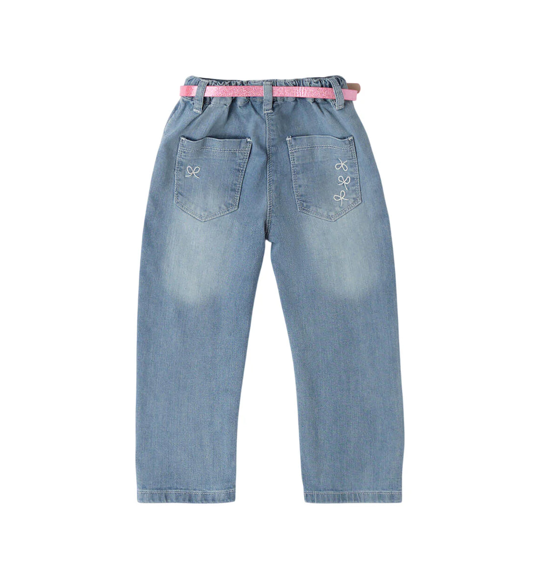 iDo jeans con pinces  bambina con cintura lavaggio blu