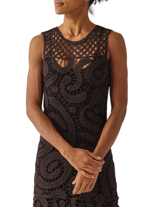 Pinko abito midi Bufera crochet marrone